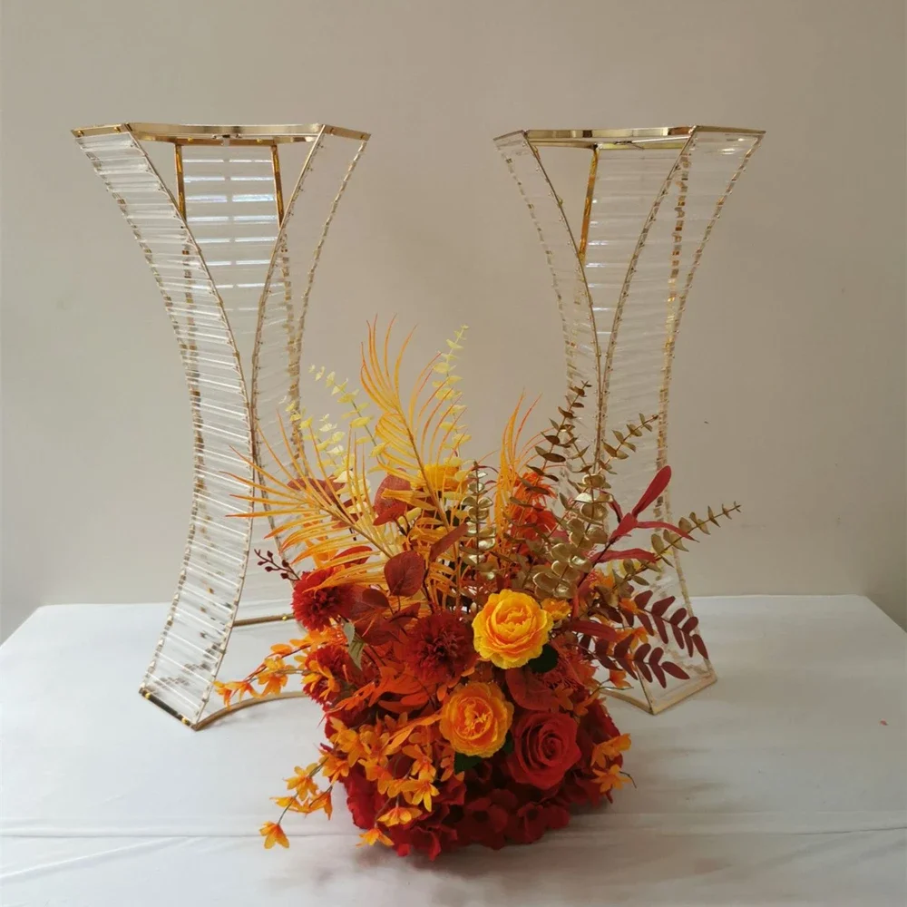 4/10 Stück Acryl-Metall-Blumenständer - Hochzeits-Tischdekoration für den Haupttisch | Veranstaltungsdekoration | Straßennachweis | Weihnachtsdekoration für Zuhause – Detail 5
