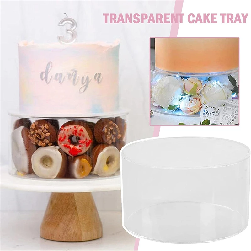 Transparent Round Acrylic Cake Display Board Cake Edge Smoother Scraper Cake Tray DIY Round Decoration Cake Board Base Cake Tool