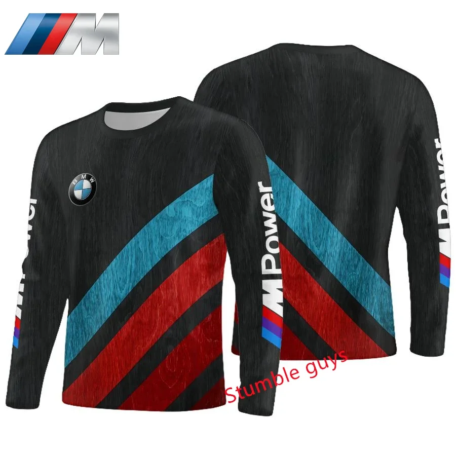 تي شيرت BMW بأكمام طويلة للرجال، تي شيرت كاجوال مريح وناعم للاستخدام الخارجي، تصميم عصري، ملابس نشطة خفيفة ​