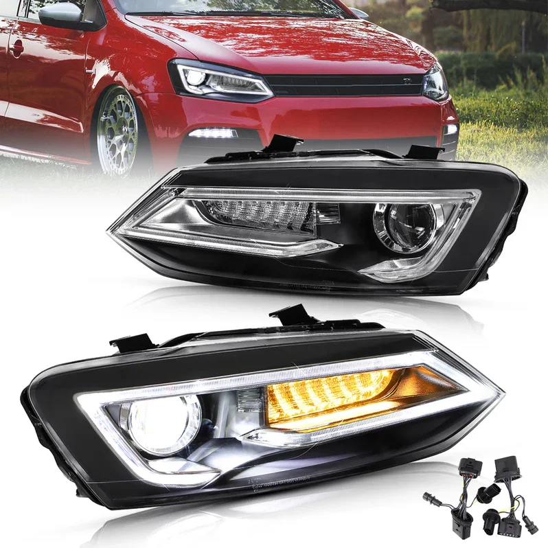 Headlight for 2011-2017 VW POLO Vento Mk5 6000K New 25W 12V Plug & Play Installation
