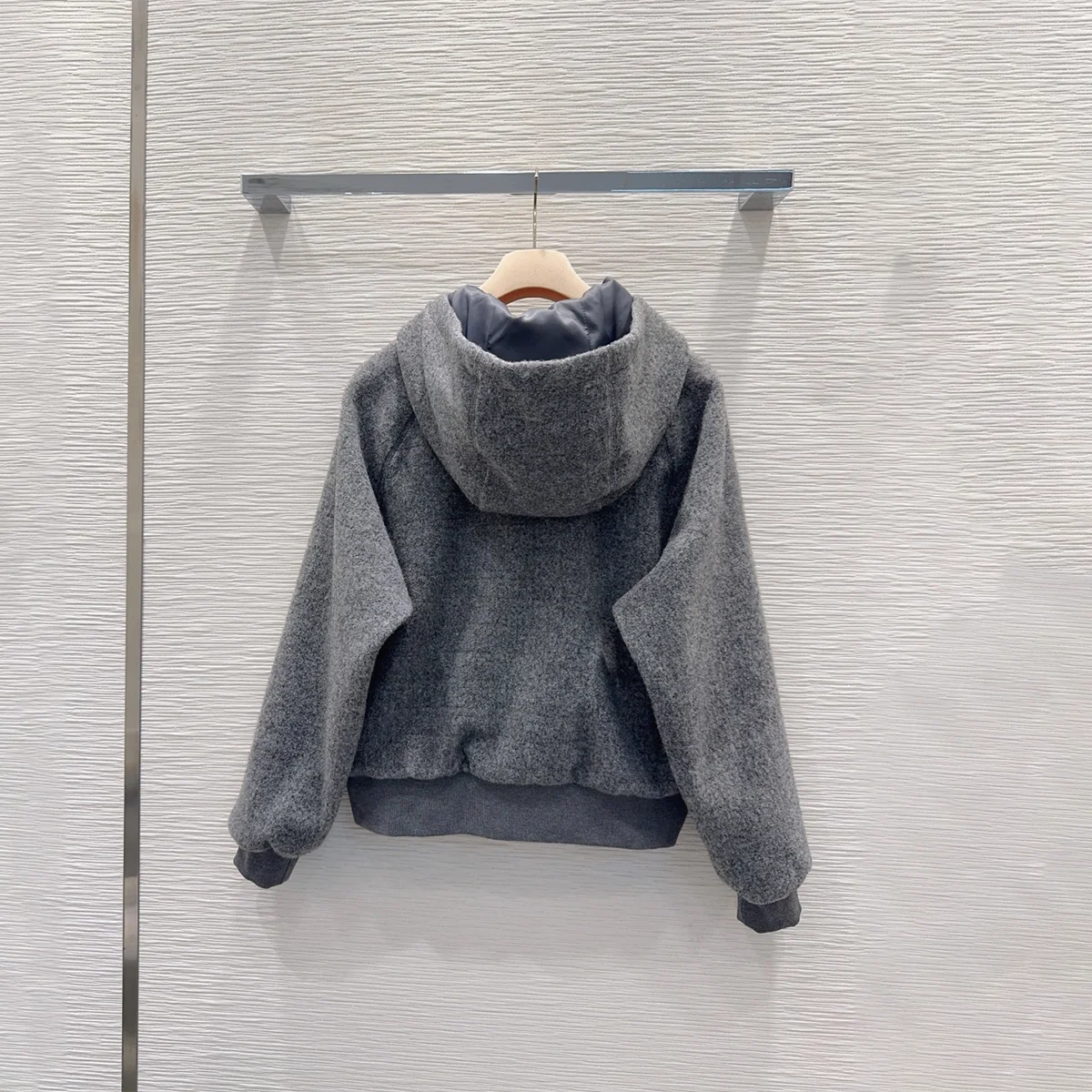 2026 high-quality women's hooded drawstring zipper autumn and winter versatile woolen coat26101610