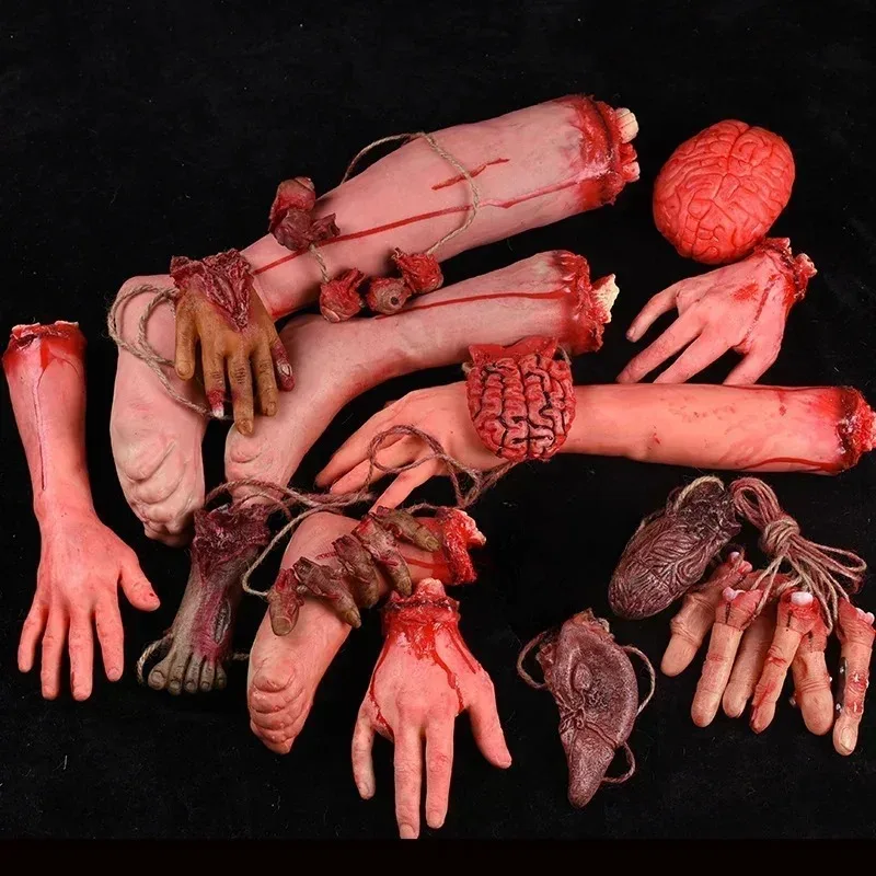 Halloween Simulation  Fake Human Limbs Ornaments Horror Props for Haunted House Party Scary Props Halloween Decoration