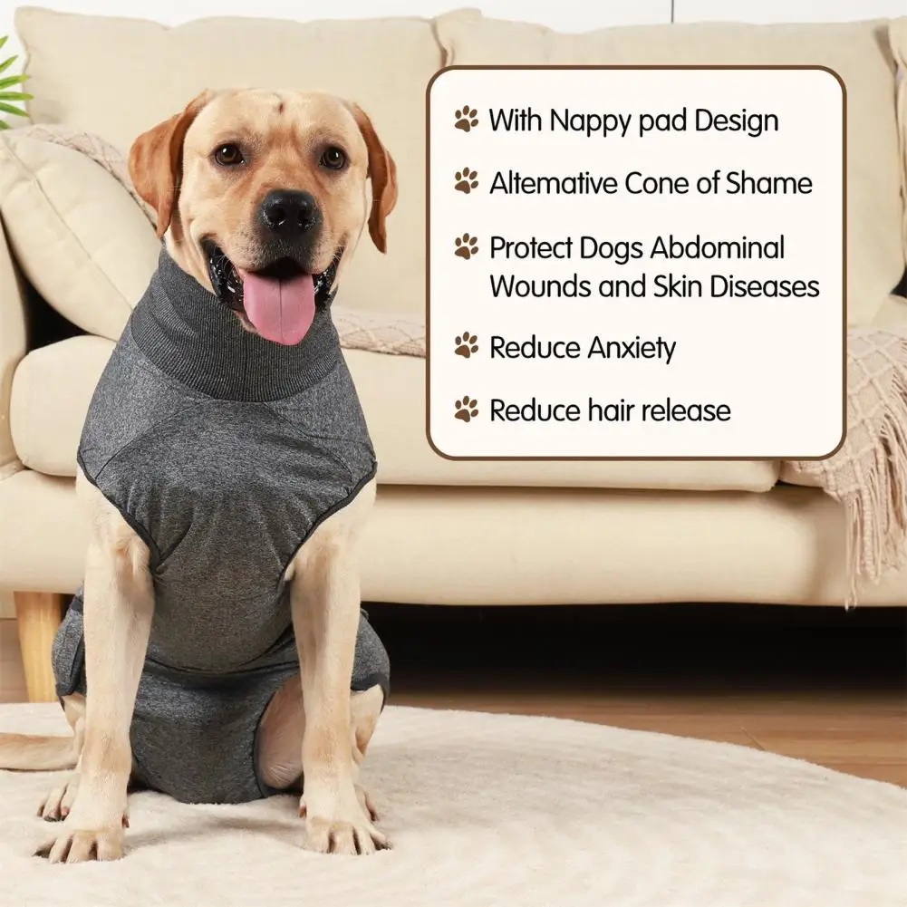 Dog Jumpsuits Pet Recovery Suit With Nappy Design Prevent Licking E-Collar Alternative Dog Surgical Recovery Suit After Surgery
