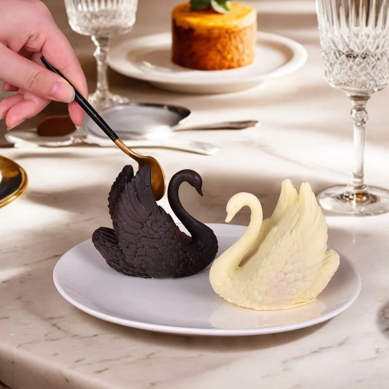 VERIDIAN Swan Chocolate Mousse Cake Silicone Mould DIY Dessert Custard Pudding French Dimensional Baking Moulds