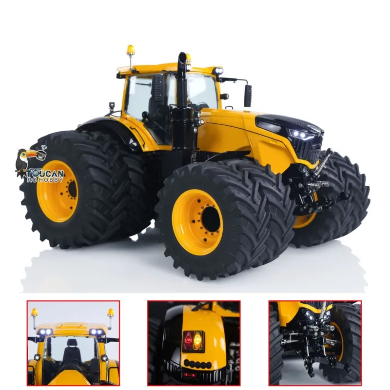 Metalowy ciągnik hydrauliczny LESU AOUE RC w skali 1/14, lekki dym, dźwięk FT, sterowany radiowo, samochód rolniczy, zabawka na zewnątrz z blokadą.