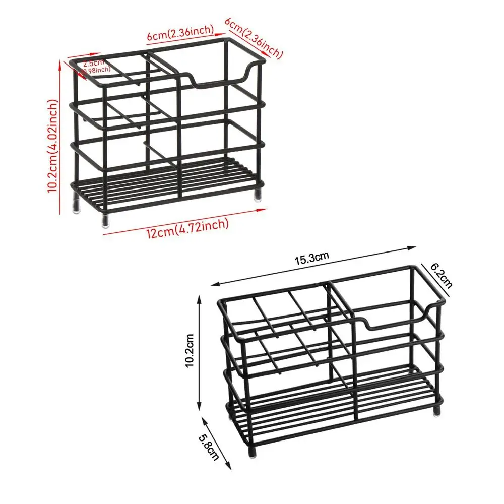 Stainless Steel Toothbrush Toothpaste Holder Practical Vanity Countertops Storage Rack Bathroom Kitchen Organizer Stand