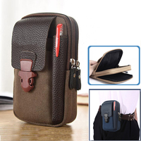 Men's Canvas Fanny Waist Bag Business Sports Casual Mobile Phone Belt Bum Pocket Wallet Elderly Male Zipper Outdoor Pouch