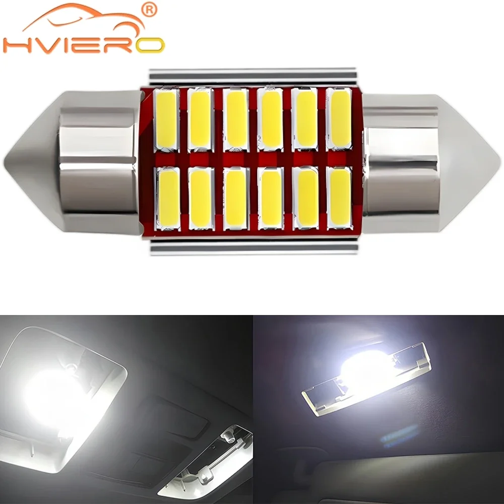 Car Led White Festoon 4014 31/36/39/41mm Dome Light Auto Bulbs C5W C10W Reading License Plate Lamp Interior Trunk Lantern Bright