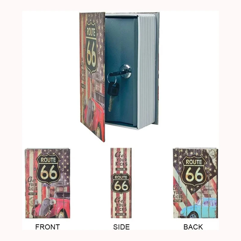 18cm Safe Box with Lock Money Safe Book Key Lock Money Cash Box Certificate Key Locker Book Kid Gift Book Hidden Secret