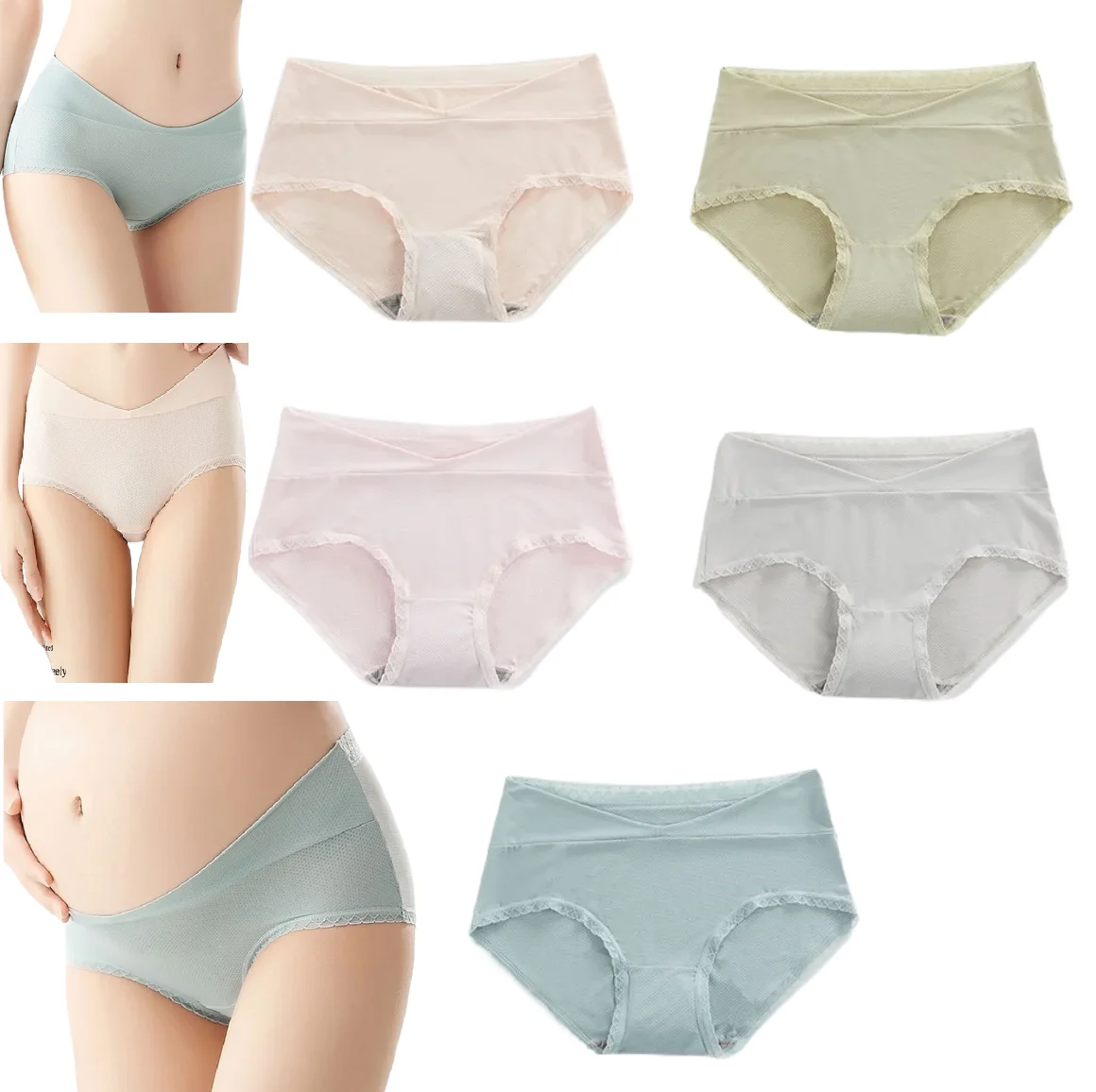 

5 Pack Mama Cotton Women's Over The Bump Maternity Panties High Waist Full Coverage Pregnancy Underwear