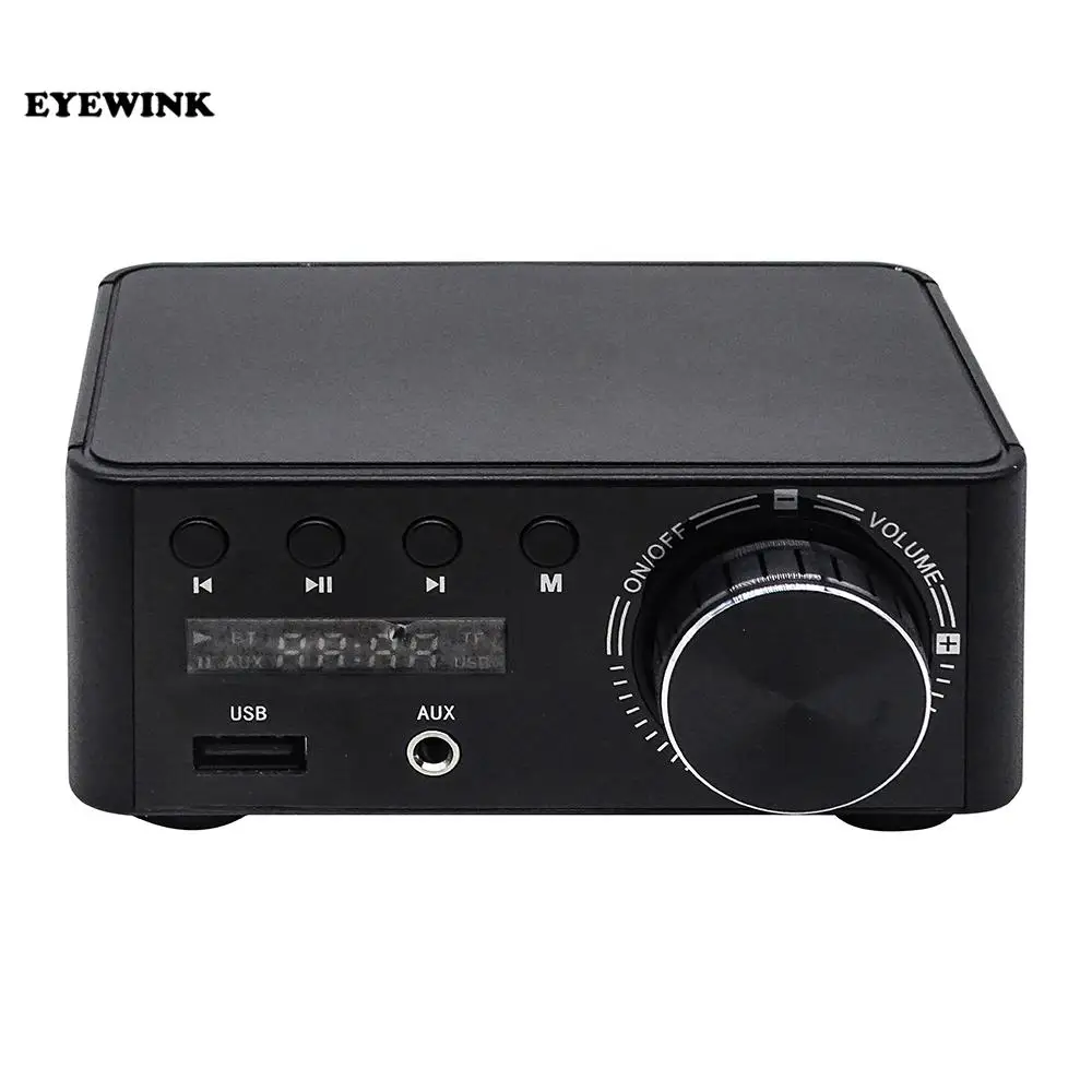 Mini Audio HiFi Bluetooth 5.0 Power Class D Amplifier Tpa3116 Digital Amp 50W*2 Home Audio Car Marine USB/AUX IN