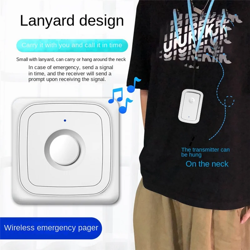 زر الاتصال بيجر النداء اللاسلكي 5 والعتاد أجراس الباب اللاسلكية 300 متر ل/كبار السن/المرضى/المعاقين/المرأة الحامل دائم الولايات المتحدة التوصيل
