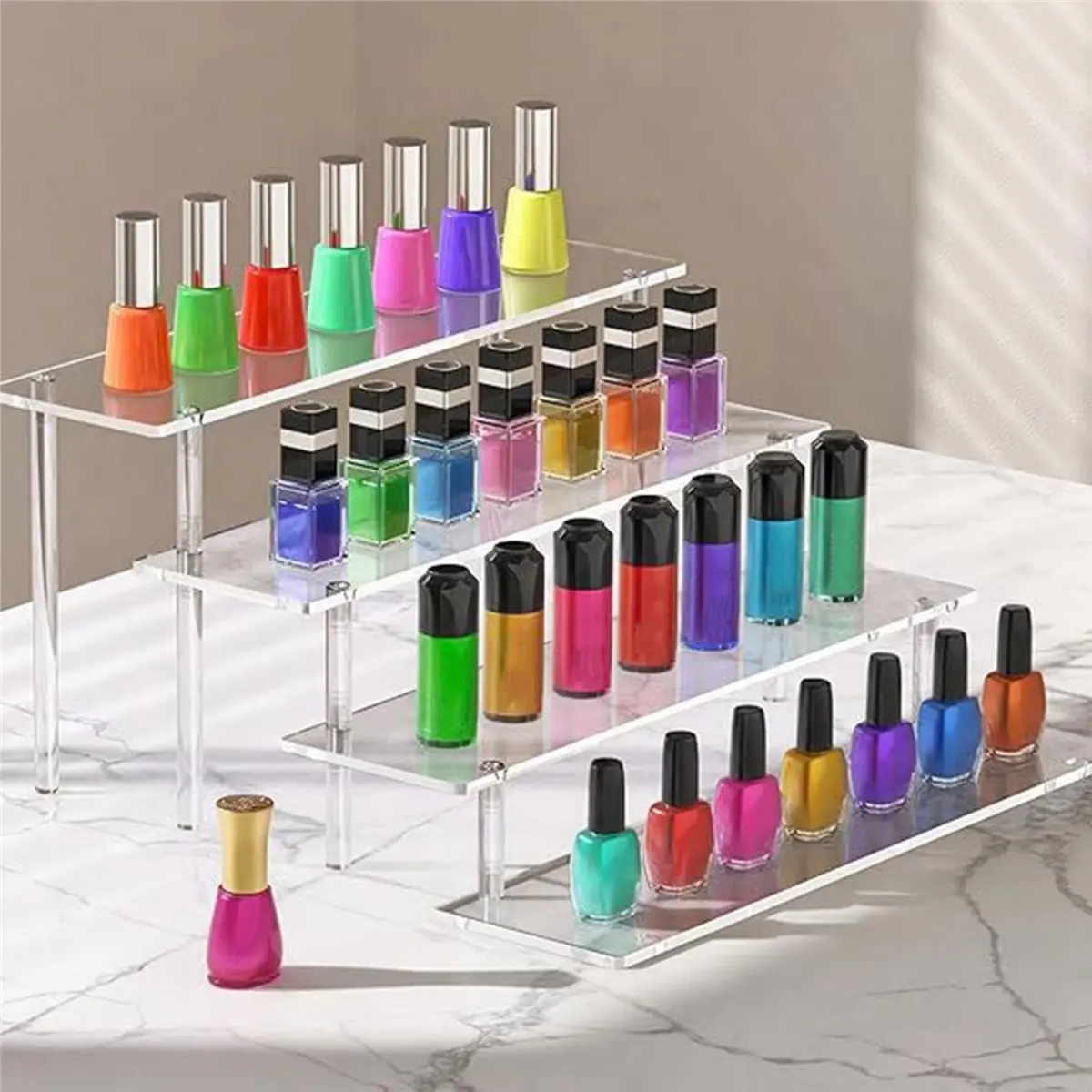 A20I Acrylic Display Stand Display Rack Clear Rack Shelves Decoration for Cupcake Perfume Doll Decor Organizer