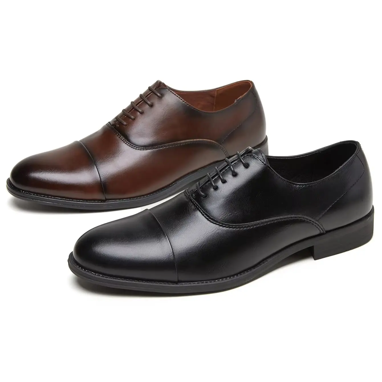 

New Arrival Men Formal Leather Shoes British Style Captoe Oxfords Comfortable Breathable Wedding Groom Shoes Black Brown