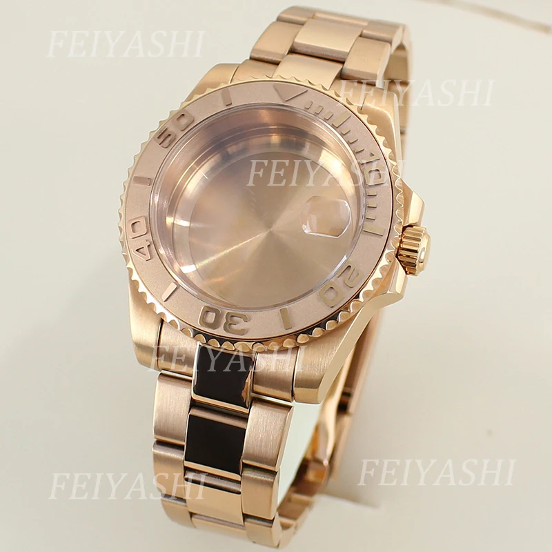 Rose Gold 40mm Ms. Watch Case Strap Parts Sapphire Glass For Seiko NH35 NH34 NH36 NH38 Miyota 8215 ETA 2824 Movement 28.5mm Dial