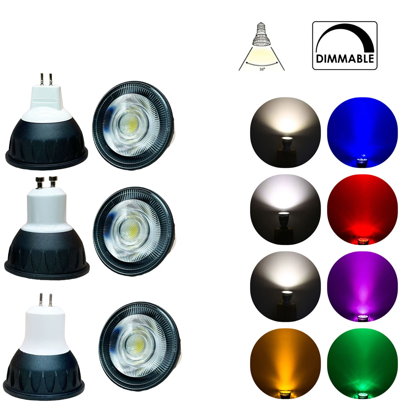 Dimmable LED Spotlight 10W GU10 MR16 GU5.3 Cob E27 Bulbs 220V Decorative E12 110V For Living Room Home Lighting B22 E14 24V