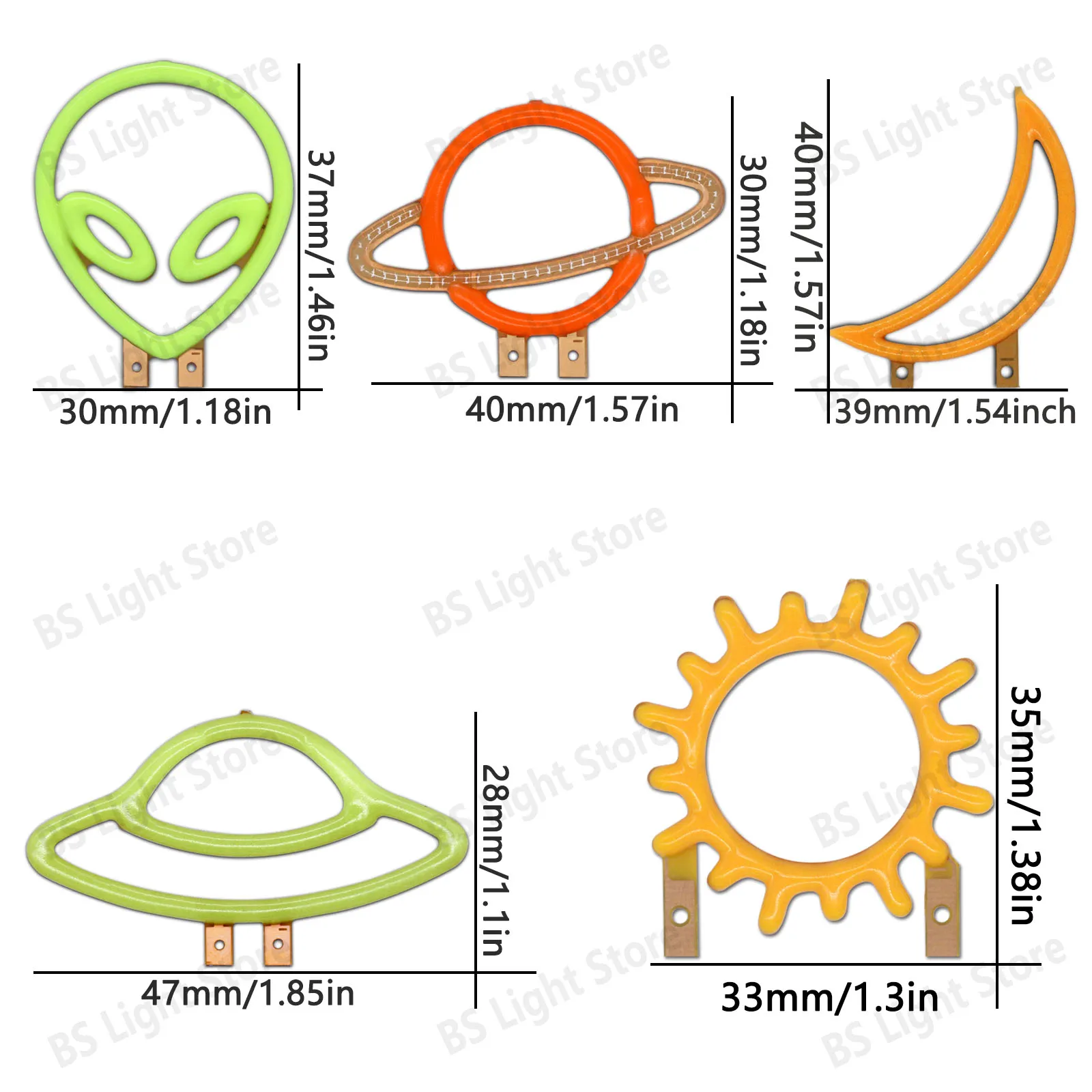 LED Bulb Accessories 3V Edison Flexible Alien Alien Ship Planet Moon Sun Stars Filament Candle Diode Christmas Party Decoration