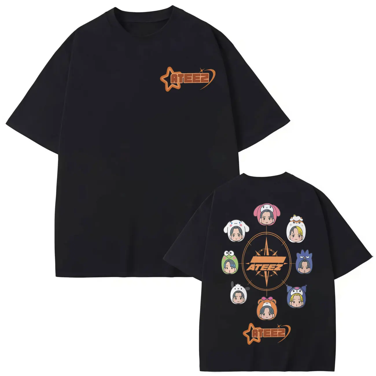 

ATEEZ 2025 World Tour in Your Fantasy Cartoon T-shirts Harajuku Y2k Oversized T Shirts Men Woemn Casual Fashion Cotton T-shirt