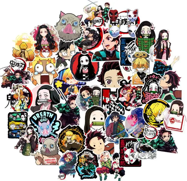

10/30/50/100pcs Demon Slayer Anime Graffiti Stickers Waterproof Decals Stickers For Laptop Phone Ipad Thermos Notebook Stickers