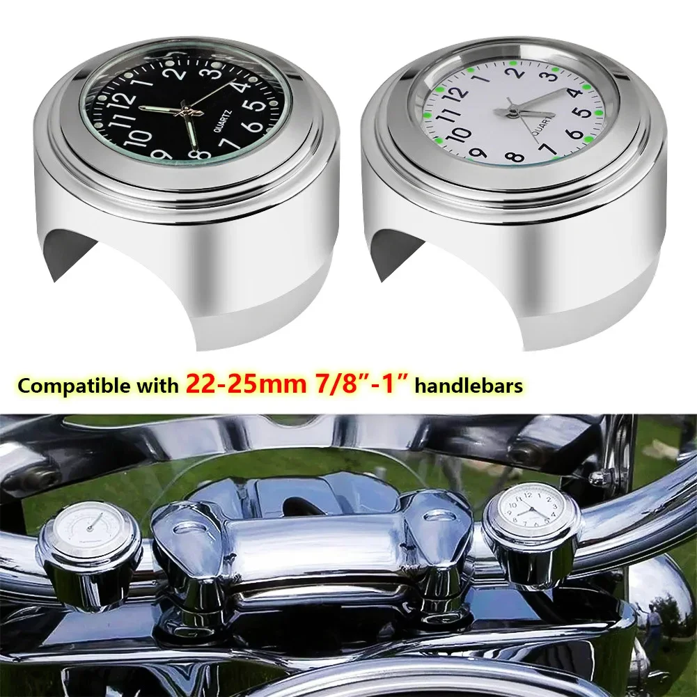 22-25MM Motorcycle Watch Thermometer Temp Gauge Waterproof Motorcycle Accessories Handlebar Clock moto styling Moto Accessories