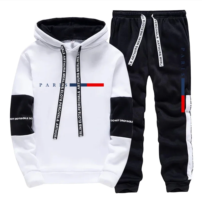 Men's Set/Hoodie/Pants Paris Fashion Autumn Winter Casual Sports Hooded Pullover & Sweatpants Outdoor Street Comfort Sportswear