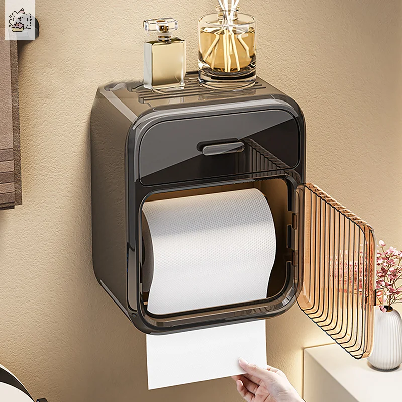 1 * Toiletpapierdoos Toiletpapierrol Opbergrek Badkamer Roller Tissue Houder Wandmontage Tissue Dozen Badkameraccessoires