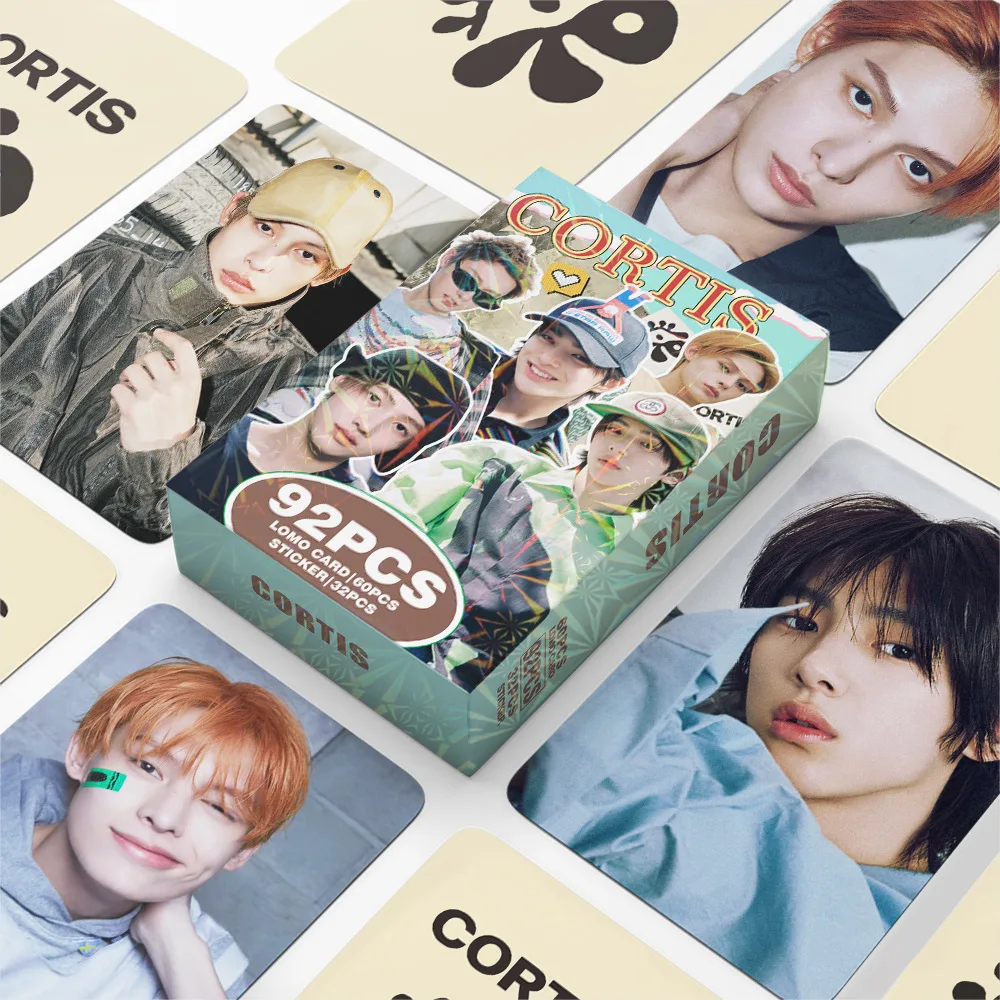 

92pcs kpop laser photo card Boys Group peripheral V CORTIS MARTIN KEONHO mini sticker LOMO greeting card fan collection gifts