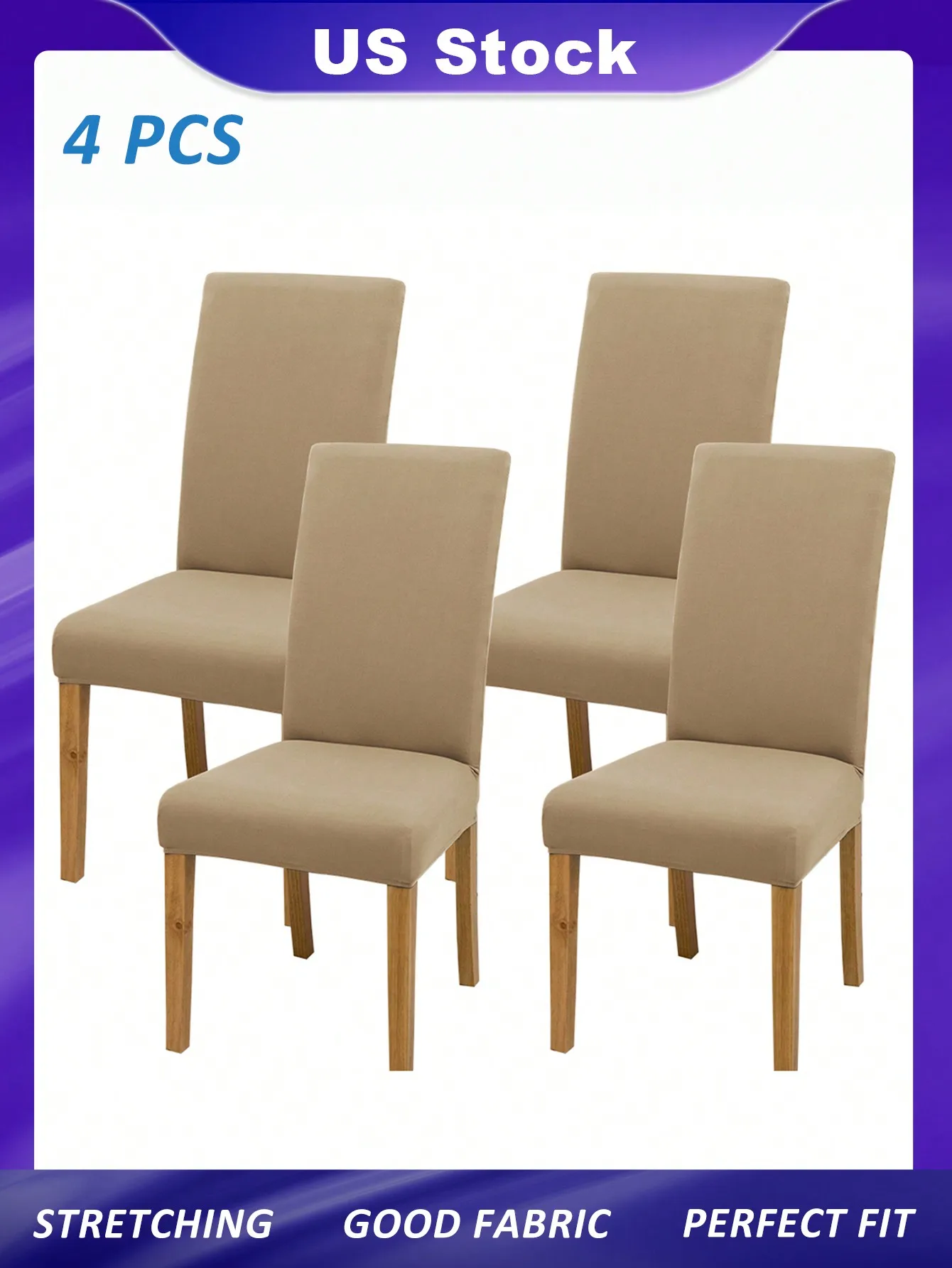 4 قطع من أغطية كراسي الطعام المطاطية، أغطية مقاعد الكرسي، أغطية كراسي قابلة للإزالة وقابلة للغسل لغرفة الطعام #6