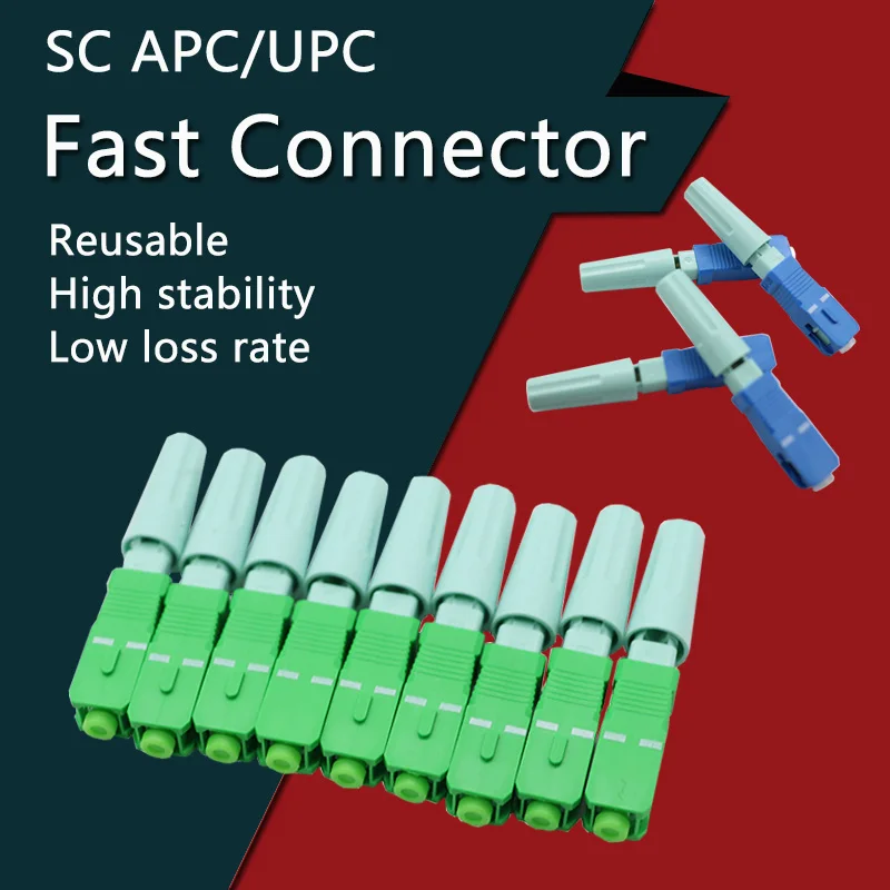 

50/100/200pcs SC APC/SC UPC SM Fiber Optical Fast Conector SC FTTH Fiber Optic Quick Connector Embedded High Quality