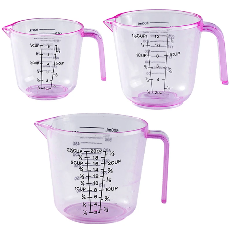 150/300/600Ml Multipurpose Metering Cup Heat Resistance With Scale Measuring Cup Kitchen Supplies Baking Tool Metering Cup Pink