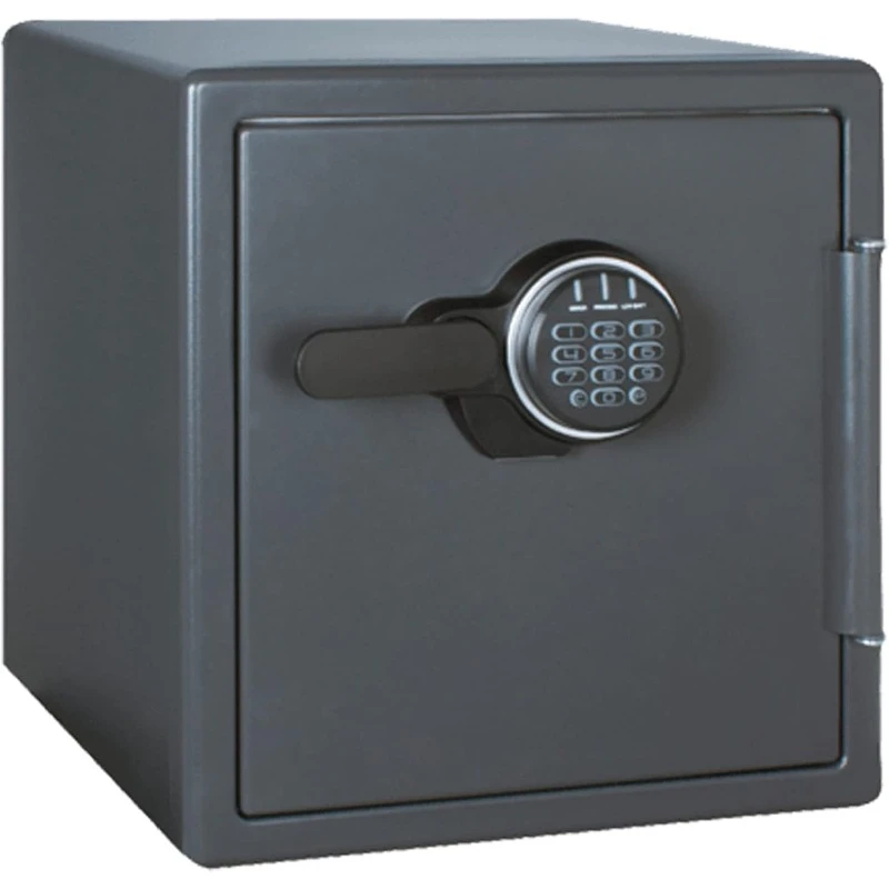 Black Fireproof Safe with Digital Push Button Keypad  Documents, and other Valuables, 1.23 Cubic Feet, SF123ES