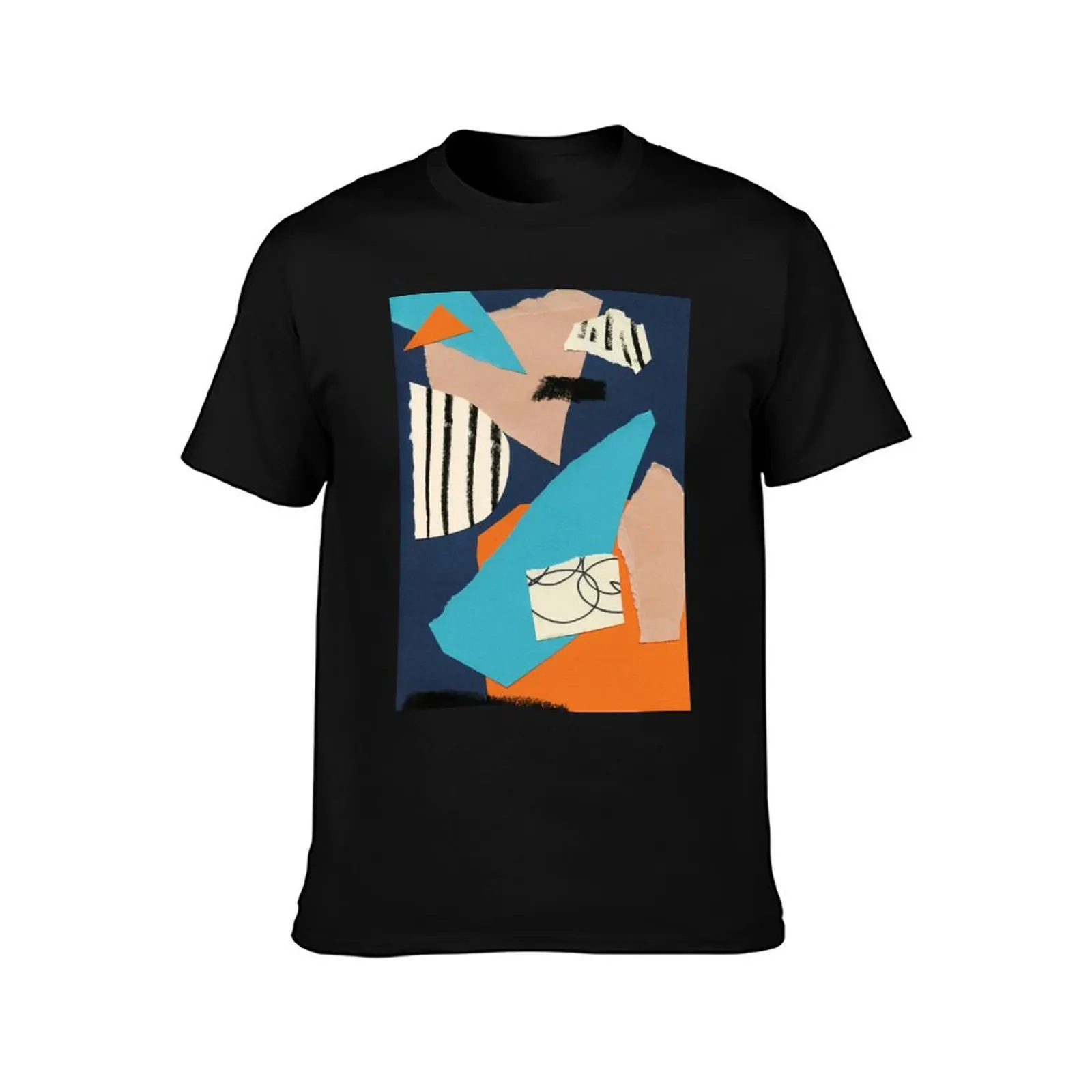 abstract collage T-Shirt Work Utility Casual Tee Shirt
