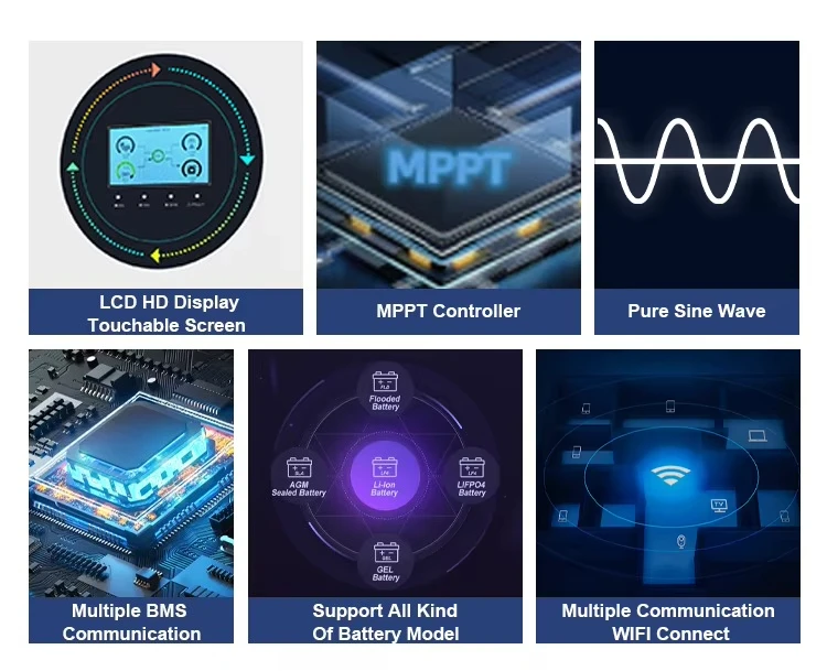 Techfine 8.6kw 8.6kva MPPT وظيفة متوازية مرحلة واحدة 48 فولت لوحة طاقة شمسية هجينة عاكس خارج الشبكة عاكس الطاقة #3