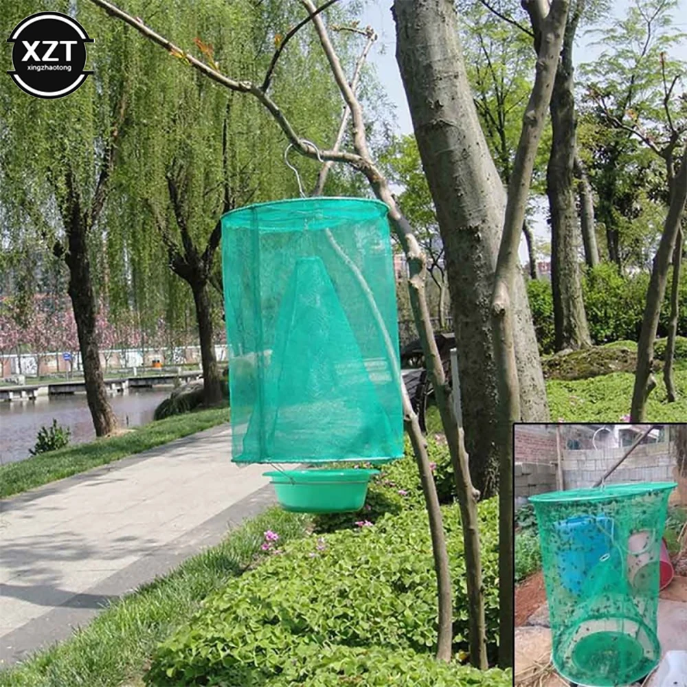 

1pcs Fly catching cages Fly Catcher Killer Pest Control Reusable Hanging Flytrap Cage Net Traps Garden Hanging Flycatcher