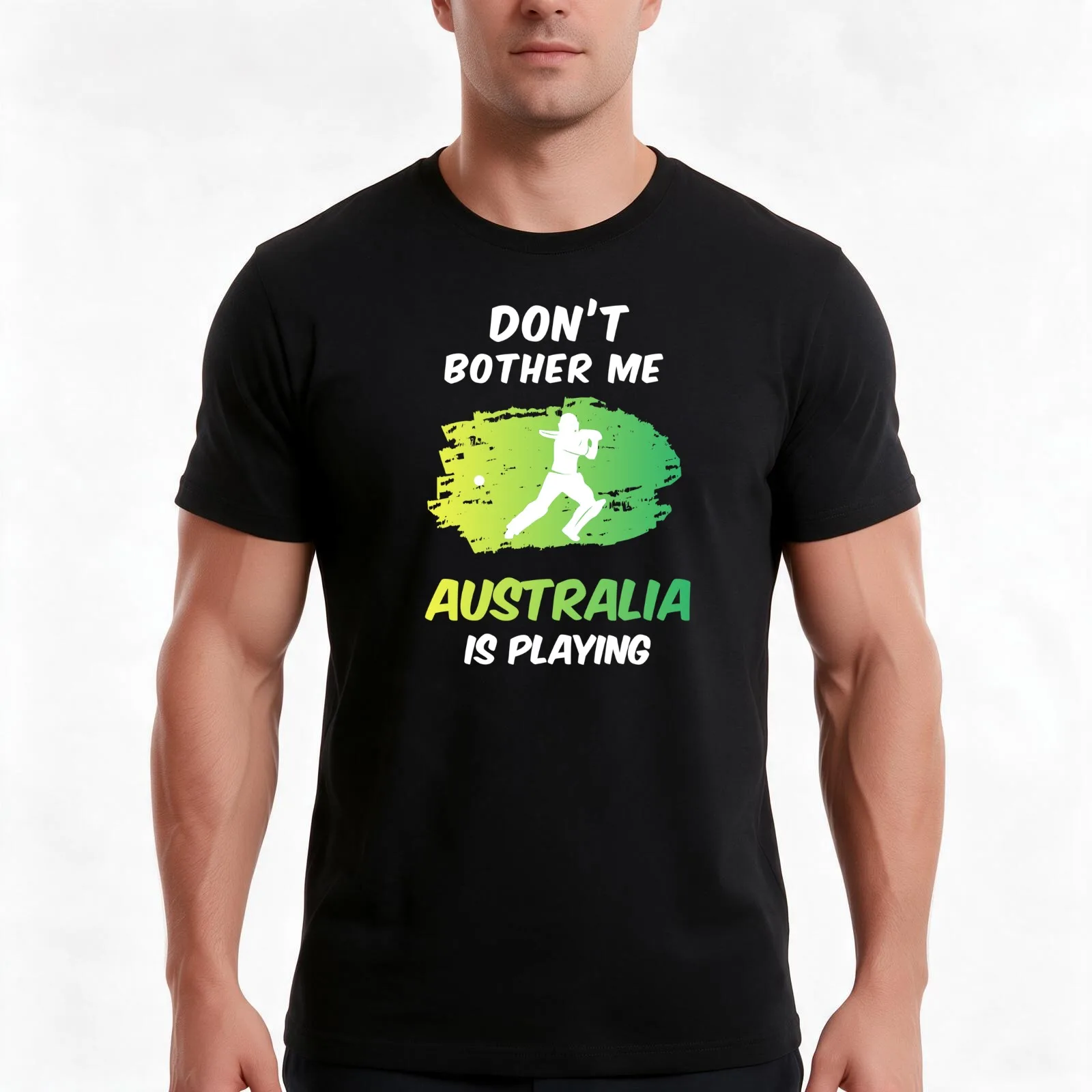 Don't Bother me, Australia is Playing Cricket T-Shirt, Summer Casual Cotton Tee, Oversized Streetwear Tops, Unisex Men Women