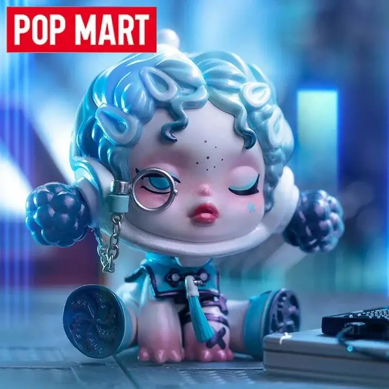 POP MART Skullpanda City of Night Series Blind Box Guess Bag Mystery Box Mainan Boneka Lucu Anime Figure Ornamen Koleksi Hadiah