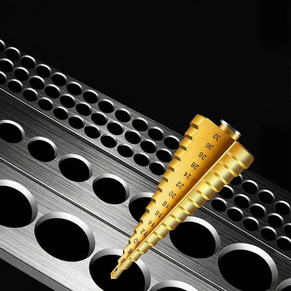Multifunctional Titanium Coated Saw Drill Bit Set Pagoda Cutter For Metal Sheet Thin Wall Tube Opening Hardware Tool