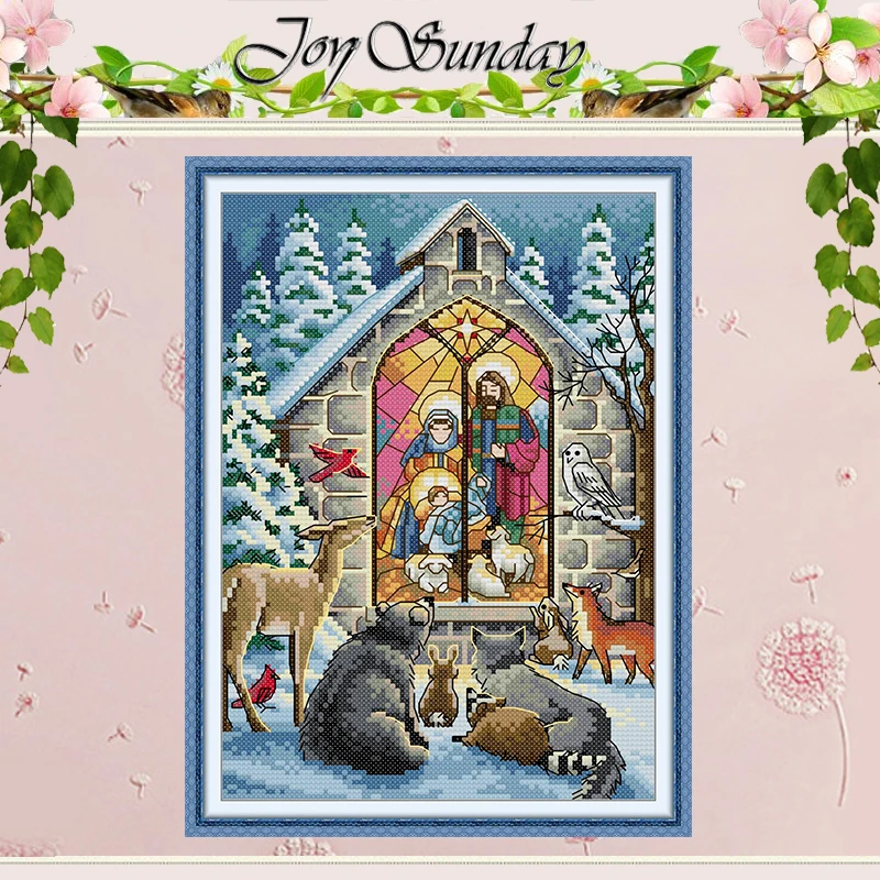 Divine Birth Patterns Counted Cross Stitch Set DIY 11CT 14CT 16CT Stamped DMC Cross-stitch Kit Embroidery Needlework Crafts