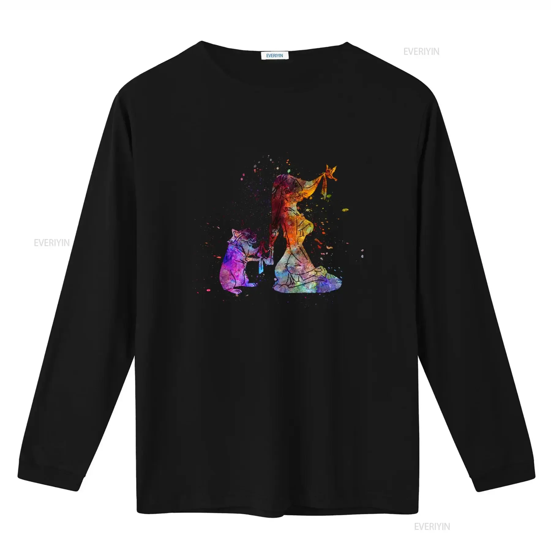 Pocahontas Watercolor Art T Shirt Unique Hand Painted Design for Women and Girls vintage Washed Top For Everyday Wear Unisex