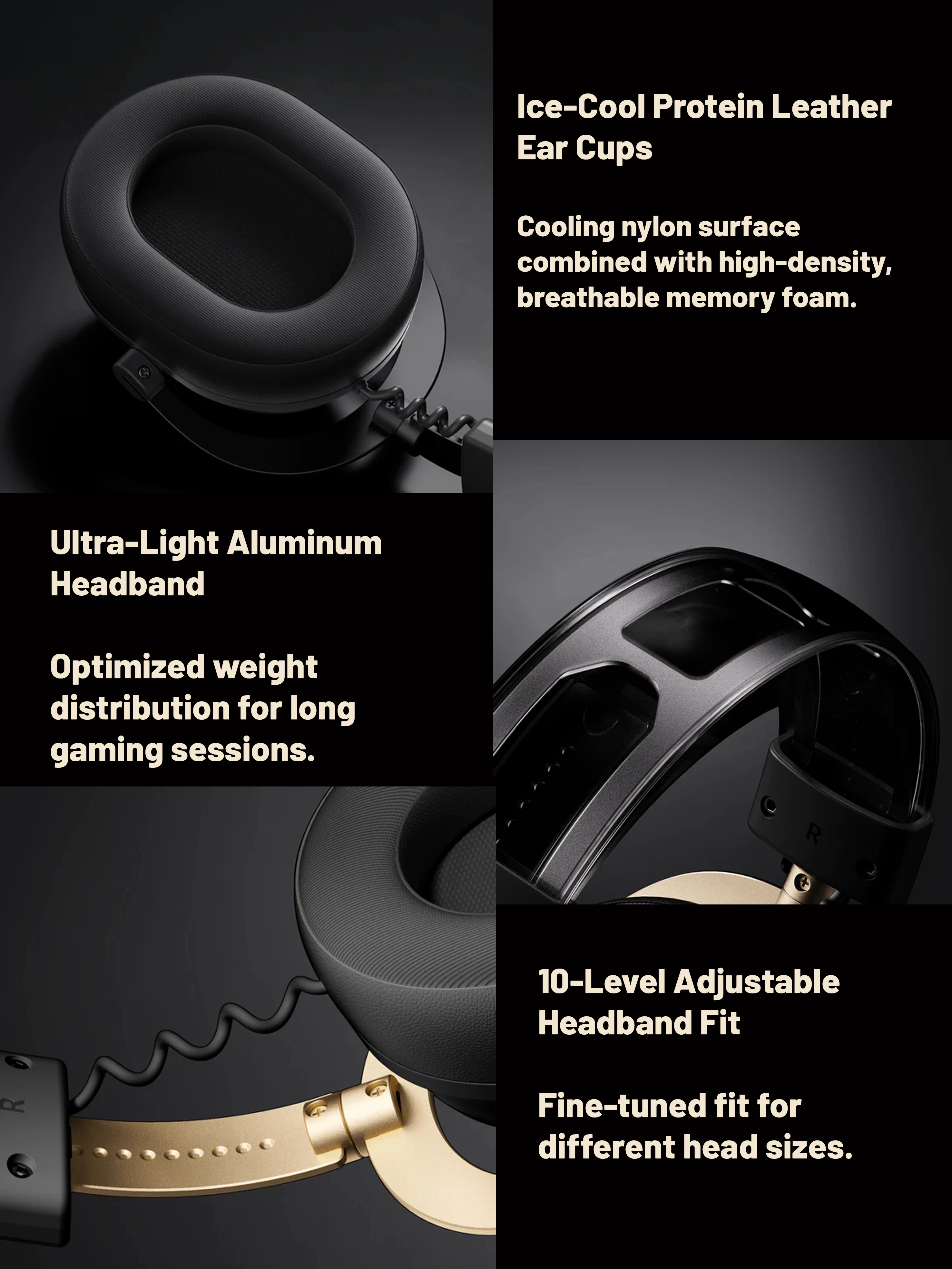 MCHOSE V9 Turbo+ Magnetisches Kabelloses Gaming-Headset 7.1 Surround Sound 90 ° Schwenkbare Ohrmuscheln 60mm Geringe Latenz RGB Magnetisches Aufladen – Detail 5
