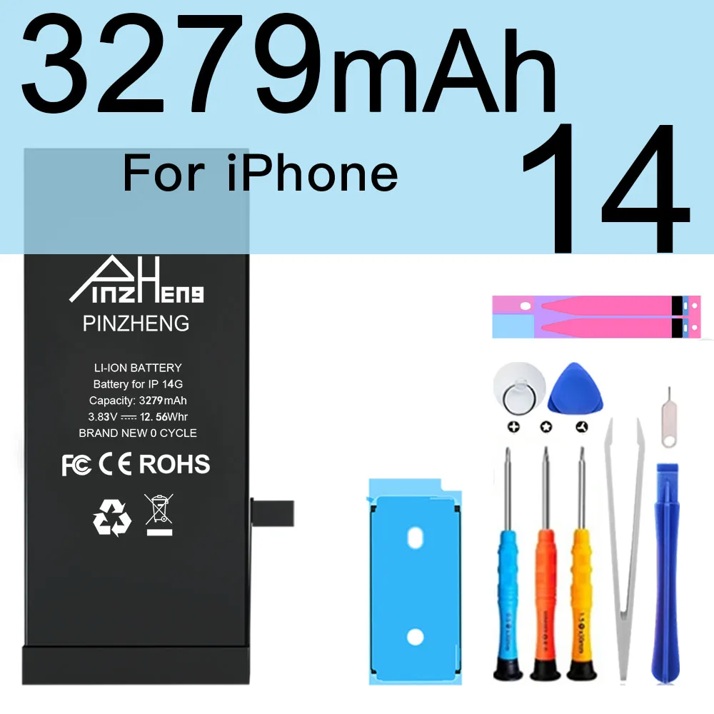 PINZHENG Real High Capacity Battery For iPhone 16 14 15 Pro Max 15