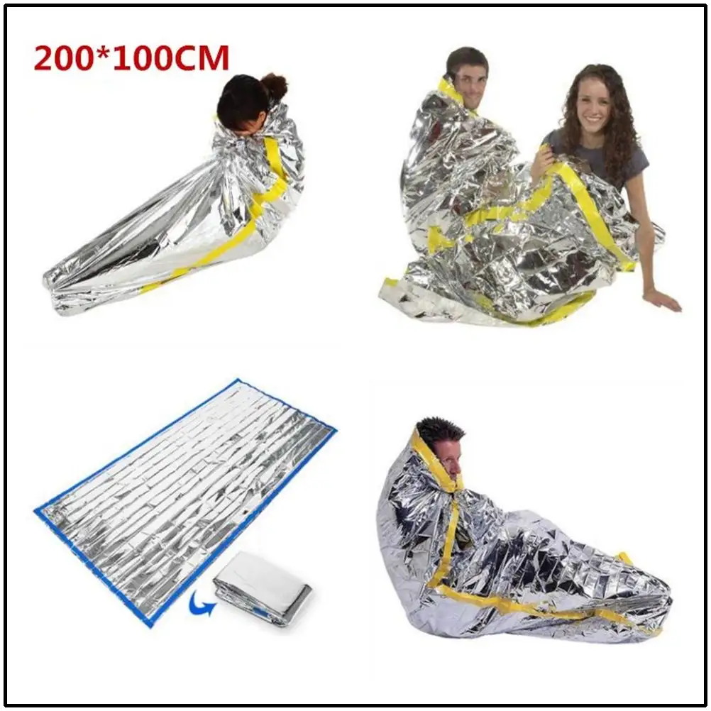 Outdoor Life Emergency Sleeping Bag Thermal Keep Warm Waterproof Mylar First Aid Emergency Blanke Camping Survival Gear