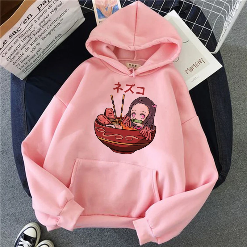 Y2k Japan Anime Women Sweatshirts Manga Demon Slayer Plus Size Hoodie Harajuku Kawaii Cartoon Kamado Nezuko Girl Streetwear