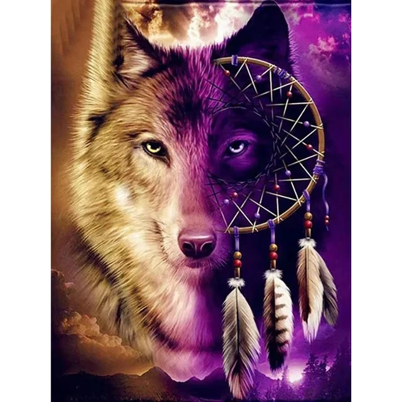 

2025 New style Wolf Printed Cross Stitch Patterns DIY Embroidery Craft Painting Handicraft Needlework Promotions Sales Gift