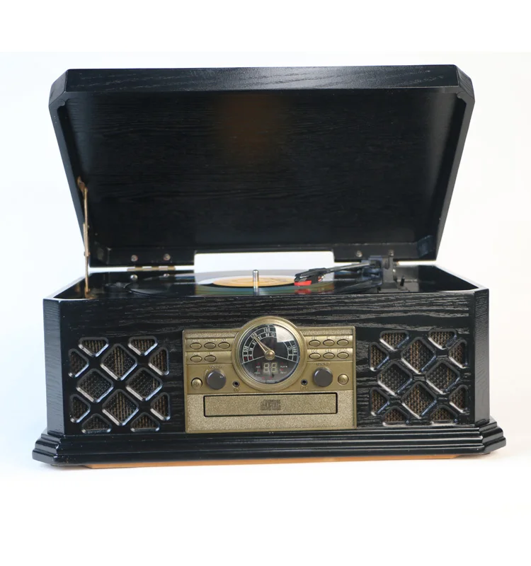 

Portable Radio Vinyl Gramophone Record Player With Bt /usb/FM AM Fashion Speaker Turntable Record Player