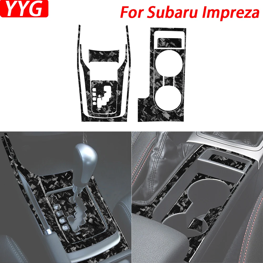 

Для Subaru Impreza 2009-2011 кованое углеродное волокно, переключатель передач, держатель для воды, набор панелей, крышка, аксессуары для салона автомобиля, наклейка