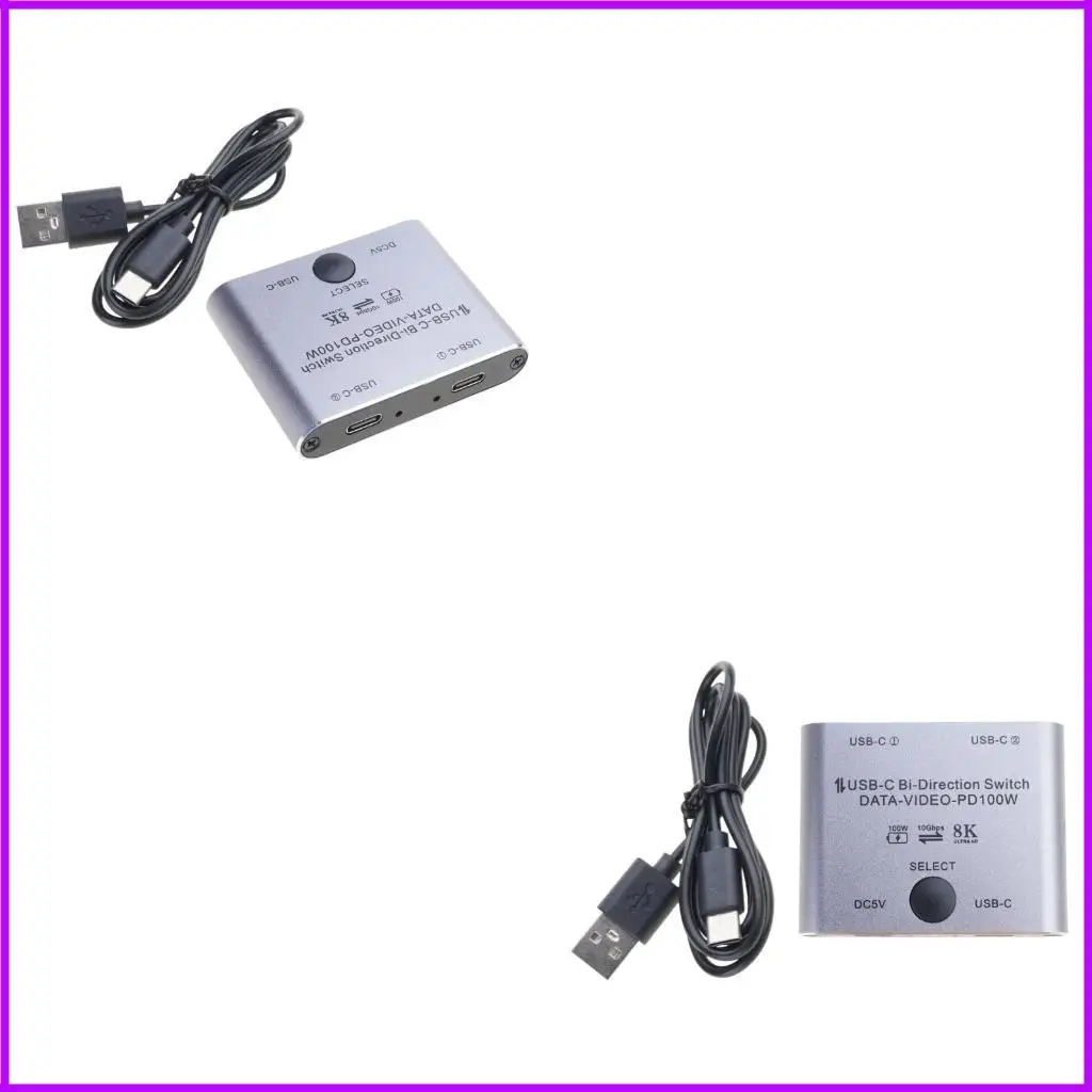 

Двунаправленный USB -C Splitter для 2 Monitors Поддерживает зарядку PD100W.
