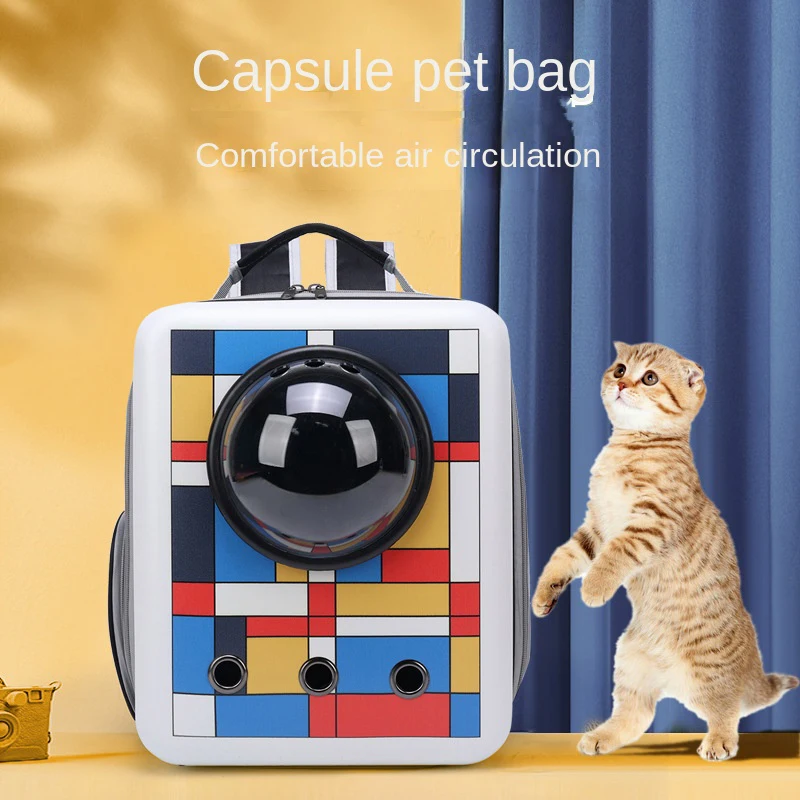 

Cat Bag Breathable Portable Pet Carrier for Cat Outdoor Travel Backpack Transparent Bag Carrier Pet Transport Space Capsule Bag
