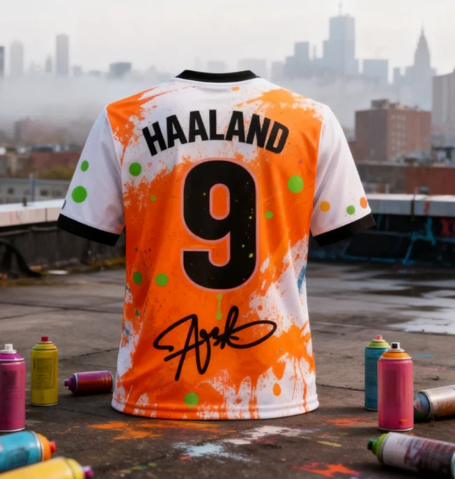 خريف جديد الرجال الرياضة والترفيه فريق كرة القدم هاالاند AI ثلاثية الأبعاد مطبوعة التجفيف السريع الفتيان والنساء تي شيرت Y2K نمط #4