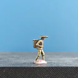 Brass Mountain Medicine Farmer Ancient Figure, Rockery Bonsai Fish Tank, Sand Pan, Dry Landscape, Micro Landscape